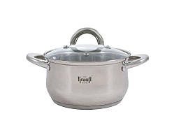 Каструля зі скляною кришкою 2,5л 18см ТМ KRAUFF Solmir