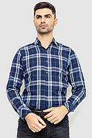 Рубашка мужская в клетку байковая, цвет сине-серый, размер M, 214R103-35-179