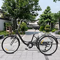 24 дюйма взрослый трехколесный велосипед 6 передач трехколесный велосипед для взрослых пожилых людей легкая