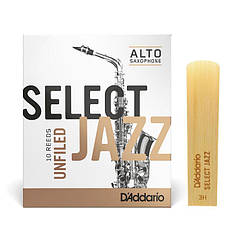 Тростина для альт-саксофона D`ADDARIO SELECT JAZZ - ALTO SAX UNFILED 3H (1ШТ)