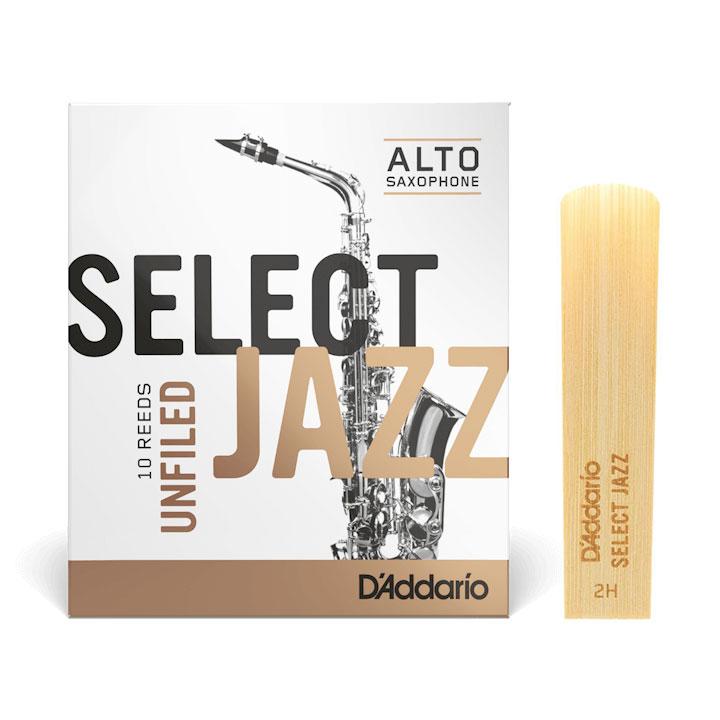 Тростина для альт-саксофона D`ADDARIO SELECT JAZZ - ALTO SAX UNFILED 2H (1ШТ), фото 1