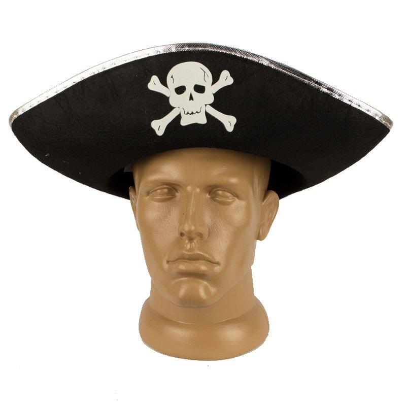 Треуголка пірата зі срібним краєм
