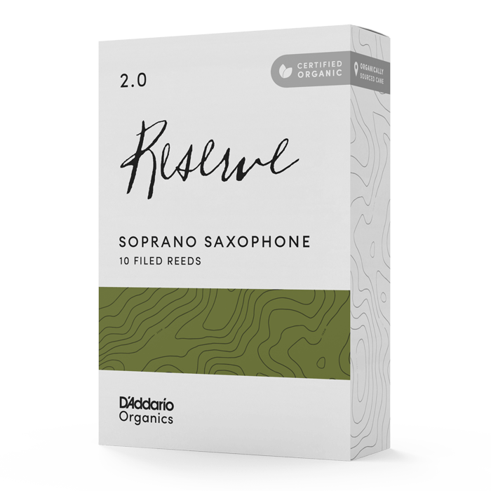 Тростини для сопрано саксофона D`ADDARIO ORGANIC RESERVE - SOPRANO SAX #2.0 - 10 PACK, фото 1