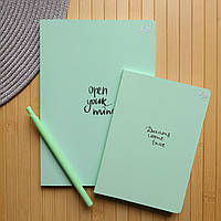 Комплект скетчбук+ блокнот+ ручка кольорові сторінки