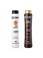 Набор кератина BOOM Cosmetics Coffee Straight для выпрямления волос 500+500мл