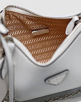 Женская сумочка, клатч отличное качество Prada Re-Edition 2005 Saffiano Leather Bag White 23 x 12 x 6 см