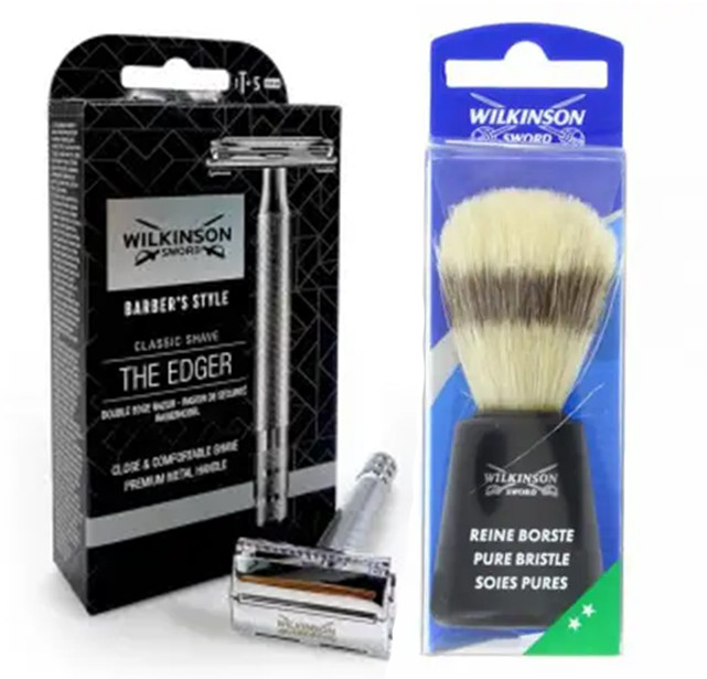 Класична бритва Wilkinson Sword Barber's Style + Помазок для гоління Wilkinson Sword