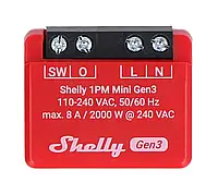 Shelly 1PM Mini Gen3 - 1x 240V/8A WiFi/Bluetooth реле - измерение энергии