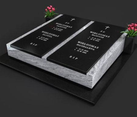 Подвійний пам’ятник з італійського граніту 2000*2000