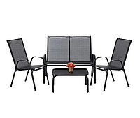 Комплект садовой мебели Garden Line NEO6397 Кресла садовые со столиком для отдыха Садовая мебель черная
