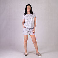 Літня жіноча піжама футболка+шорти "Зірки-сірий колір" 46-58р.
