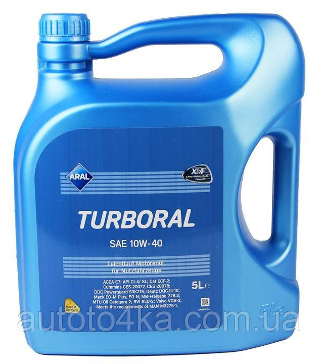 Масло моторное ARAL TURBORAL SAE 10W-40 5L