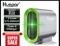 Лазерный уровень/нивелир зеленый луч Sharp led Huepar Y011G c кронштейном батарея 2200mah БЕЗ кронштейна