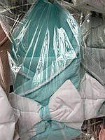 Детское одеяло, плед - конверт на выписку и в коляску для новорожденного ребёнка бирюзовый