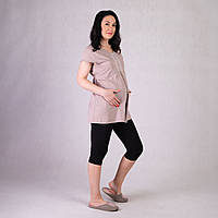 Жіноча кофта-туніка для вагітних з мереживом " Різні кольори" 46-58р. 50-52 беж