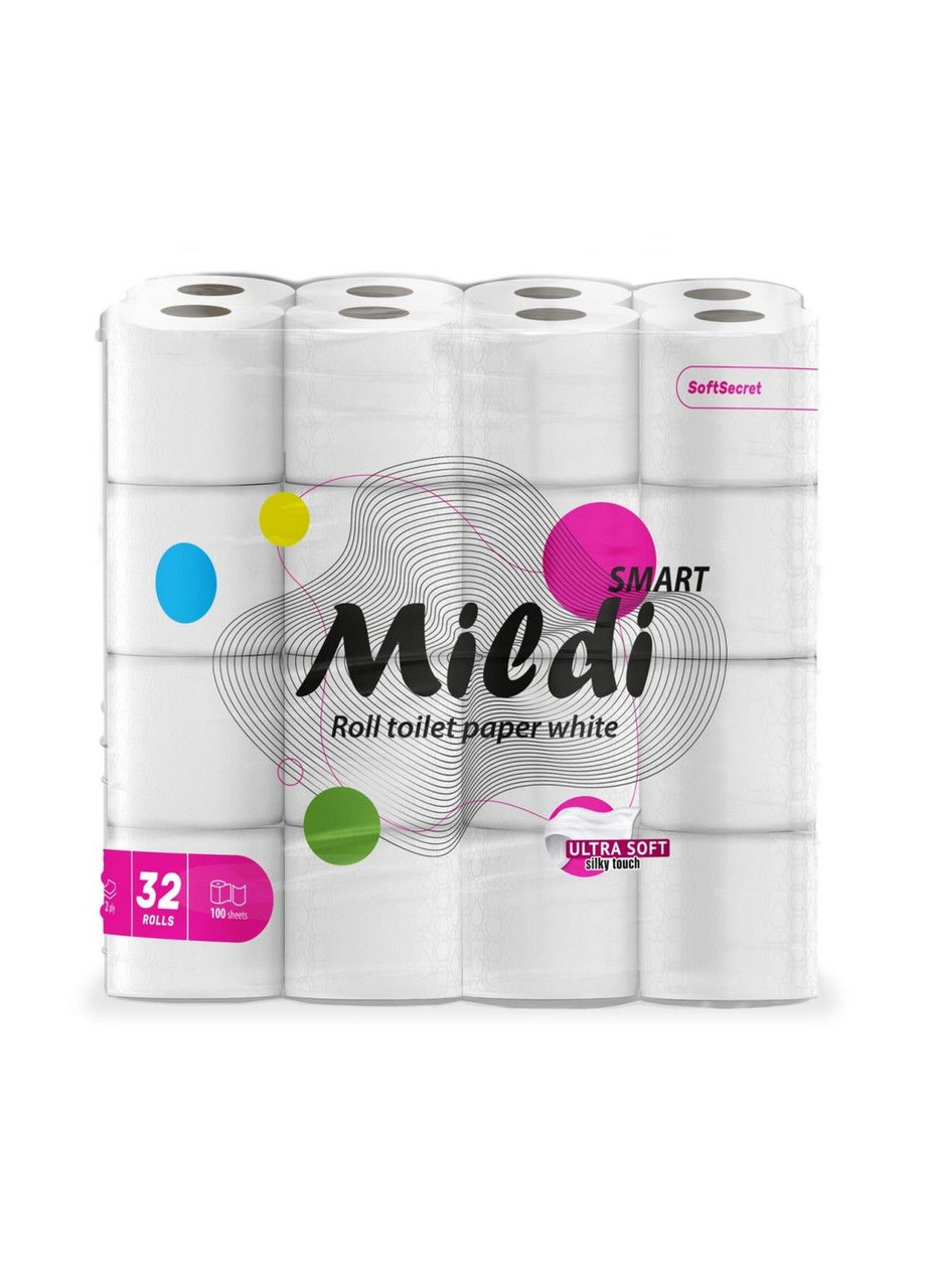 Тп на гільзі білий 2-х шар. "Mildi Smart" 32шт/уп целюлозн.