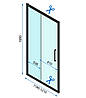 Душові двері REA RAPID SLIDE 195х120 см чорна розсувні скло прозоре, фото 6