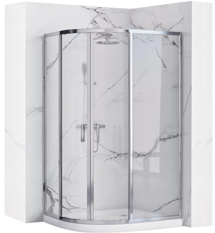 Душова кабіна REA LOOK CHROM 100х80х190 см прозоре скло розсувні двері