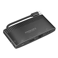 USB-хаб Promate 6-in-1 Highly Versatile USB-C Media Hub Black (mediahub-c6.black)