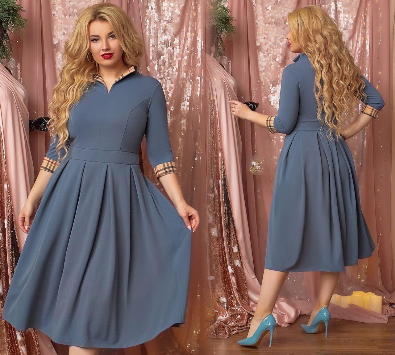 Стильна жіноча сукня, тканина "Креп Дайвінг" 50, 52, 54 розмір 50