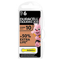 Батарейка Duracell Hearing Aid 10 для слуховых апаратов, 6 шт (96091449)