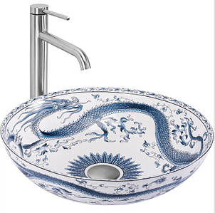 Умивальник (раковина) REA KIOTO накладний з візерунко