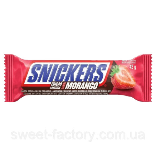 Батончик Snickers Morango Полуниця 42g