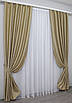 Комплект штор (2шт. 1,5х2,7м.) льон рогожка, колекція "Саванна". Колір бежевий. Код 982ш 30-784, фото 2