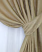 Комплект штор (2шт. 1,5х2,7м.) льон рогожка, колекція "Саванна". Колір бежевий. Код 982ш 30-784, фото 3