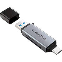 Кардридер Cabletime (CB46G) USB3.0 A + USB-C, SD/TF