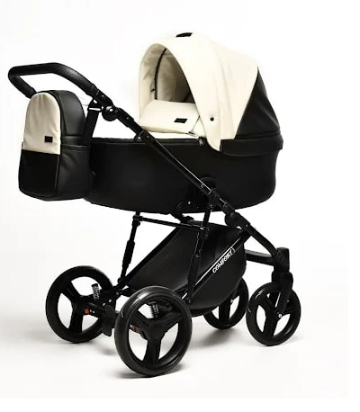 Коляска 2 в 1 Donatan Comfort 3 слонова кістка шкіра, фото 1