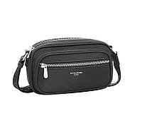 Женская черная сумка кросс-боди David Jones компактная сумочка-клатч через плече сумка маленькая из текстиля