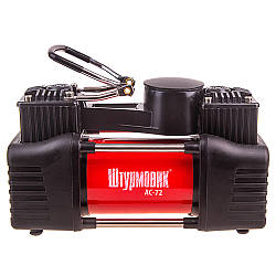Компресор автомобільний "Штурмовик" 150psi/25Amp /90л/2 циліндра /шланг 5,0м/клеми