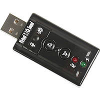 Звуковая карта VALUE (B00650) Black USB Virtual 7.1 Channel RTL