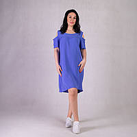 Жіноча літня сукня креп "Наташа-Синій колір" р.48-52
