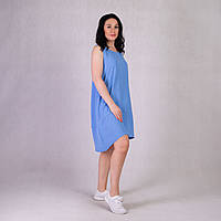 Жіноча літня сукня креп "Блакитний колір" р.48-52