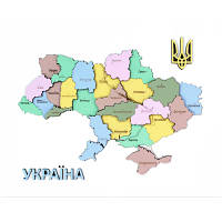 Набор для творчества Rosa Talent Карта Украины 3D пастельные цвета 30.5х37.5 см (4823098532545) e