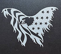 Трафарет многоразовый Американский орел для рисования бодиарт №8 18 х 12 см