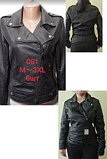 Куртка, косуха жіноча модна з екошкіри високої якості OUHONG, фото 2