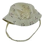 Панама дитяча 46, 48, 50, 52, 54 розмір бавовна для дівчинки панамка головні убори молочний (ПД323), фото 4