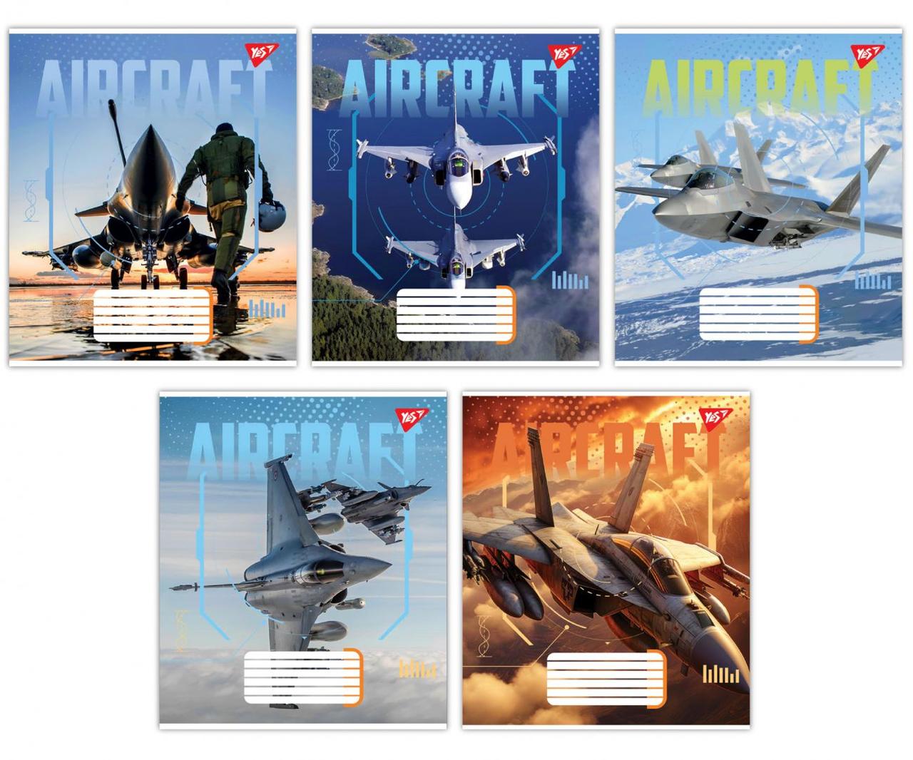 Набір зошитів 48арк. лінія YES Aircraft, уп.10шт. (767121)