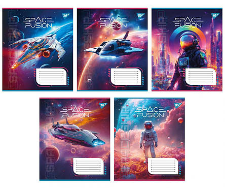 Набір зошитів 48арк. клітинка YES Space fusion, уп.10шт. (767113), фото 1