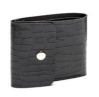 Жіночий гаманець 11*9 см Чорний крокодил, стильний гаманець складний APEX
