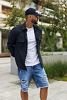 Чоловіча сорочка Темно-Синя (XL), сорочка з довгим рукавом для чоловіків, стильна сорочка MIVAX