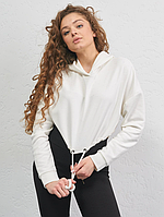 Женская худи с капюшоном Белый XS-S, женская короткая худи, кофта для девушек MIVAX