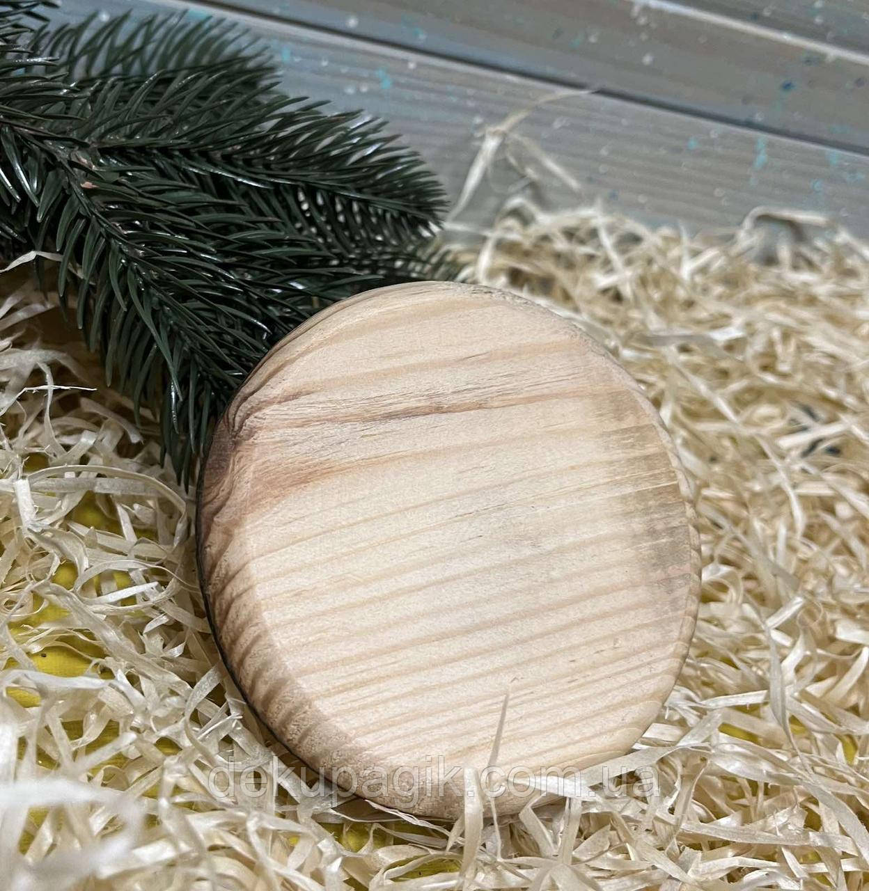 Підвіска Медальйон 9см з округлими краями, сосна, фото 1