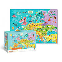 Гр Пазли картонні (5-7 років) "Карта Європи" англ. версія 300124 (10) 100 елементів, в коробці "Dodo"