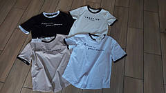 Молодіжна футболка молочного кольору з написом в прямому пошитті розміри 44-48, фото 4