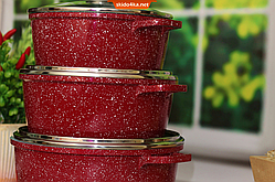 Набір каструль Benson BN-382 з гранітним покриттям з 6 предметів