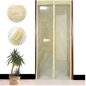 Дверна антимоскітна сітка-штора Magic Mesh на магнітах 100 х 210 см. БЕЖОВА